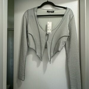 NWT Urban Outfitters silver sparkly top